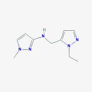 molecular formula C10H15N5 B11734450 N-[(1-Ethyl-1H-pyrazol-5-YL)methyl]-1-methyl-1H-pyrazol-3-amine 