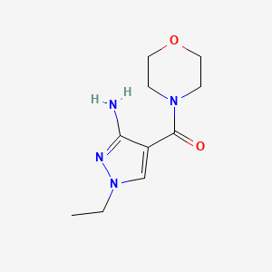 molecular formula C10H16N4O2 B11734455 1-Ethyl-4-(morpholin-4-ylcarbonyl)-1H-pyrazol-3-amine 