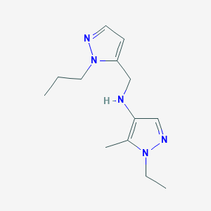 molecular formula C13H21N5 B11734462 1-ethyl-5-methyl-N-[(1-propyl-1H-pyrazol-5-yl)methyl]-1H-pyrazol-4-amine 