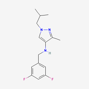 molecular formula C15H19F2N3 B11734463 N-[(3,5-difluorophenyl)methyl]-3-methyl-1-(2-methylpropyl)-1H-pyrazol-4-amine CAS No. 1855944-93-2