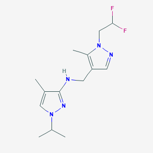 N-{[1-(2,2-difluoroethyl)-5-methyl-1H-pyrazol-4-yl]methyl}-4-methyl-1-(propan-2-yl)-1H-pyrazol-3-amine