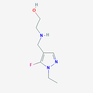 molecular formula C8H14FN3O B11734473 2-{[(1-ethyl-5-fluoro-1H-pyrazol-4-yl)methyl]amino}ethan-1-ol 