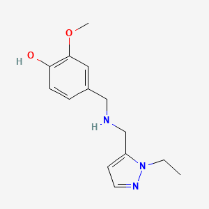 molecular formula C14H19N3O2 B11734480 4-({[(1-Ethyl-1H-pyrazol-5-YL)methyl]amino}methyl)-2-methoxyphenol 