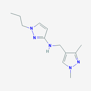 molecular formula C12H19N5 B11734504 N-[(1,3-Dimethyl-1H-pyrazol-4-YL)methyl]-1-propyl-1H-pyrazol-3-amine 