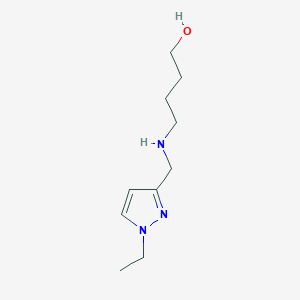 molecular formula C10H19N3O B11734525 4-{[(1-ethyl-1H-pyrazol-3-yl)methyl]amino}butan-1-ol 