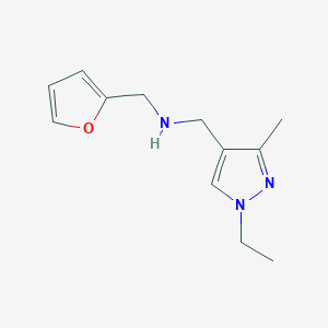 molecular formula C12H17N3O B11734589 [(1-ethyl-3-methyl-1H-pyrazol-4-yl)methyl][(furan-2-yl)methyl]amine 