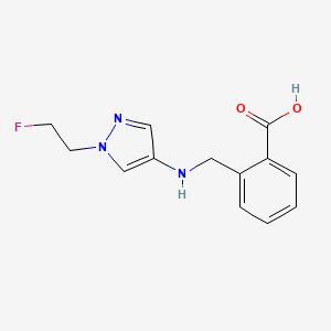 molecular formula C13H14FN3O2 B11734596 2-({[1-(2-fluoroethyl)-1H-pyrazol-4-yl]amino}methyl)benzoic acid 