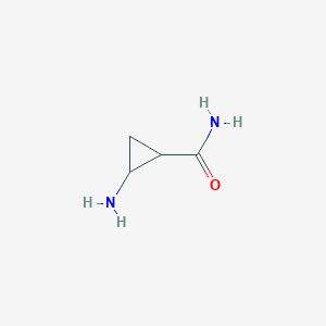 molecular formula C4H8N2O B11734631 2-Aminocyclopropane-1-carboxamide 