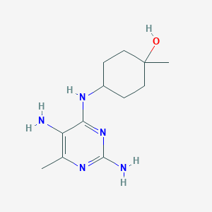 molecular formula C12H21N5O B11734636 4-((2,5-Diamino-6-methylpyrimidin-4-yl)amino)-1-methylcyclohexan-1-ol 