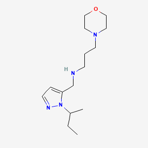 molecular formula C15H28N4O B11734643 {[1-(butan-2-yl)-1H-pyrazol-5-yl]methyl}[3-(morpholin-4-yl)propyl]amine 