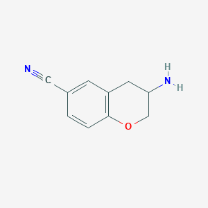 molecular formula C10H10N2O B11734655 3-Aminochroman-6-carbonitrile CAS No. 939758-96-0