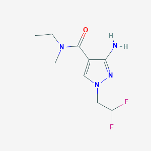 molecular formula C9H14F2N4O B11734680 3-Amino-1-(2,2-difluoroethyl)-N-ethyl-n-methyl-1H-pyrazole-4-carboxamide 