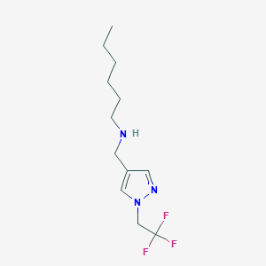 hexyl({[1-(2,2,2-trifluoroethyl)-1H-pyrazol-4-yl]methyl})amine