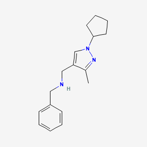 benzyl[(1-cyclopentyl-3-methyl-1H-pyrazol-4-yl)methyl]amine