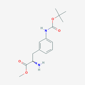 molecular formula C15H22N2O4 B11734742 methyl (2S)-2-amino-3-(3-{[(tert-butoxy)carbonyl]amino}phenyl)propanoate 