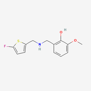 molecular formula C13H14FNO2S B11734760 2-({[(5-Fluorothiophen-2-yl)methyl]amino}methyl)-6-methoxyphenol 