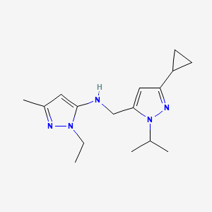 N-{[3-cyclopropyl-1-(propan-2-yl)-1H-pyrazol-5-yl]methyl}-1-ethyl-3-methyl-1H-pyrazol-5-amine