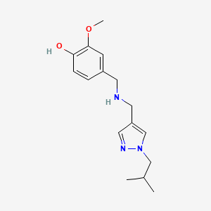 molecular formula C16H23N3O2 B11734781 2-methoxy-4-[({[1-(2-methylpropyl)-1H-pyrazol-4-yl]methyl}amino)methyl]phenol 