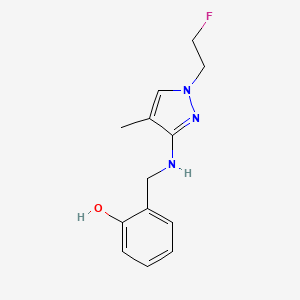 molecular formula C13H16FN3O B11734813 2-({[1-(2-fluoroethyl)-4-methyl-1H-pyrazol-3-yl]amino}methyl)phenol 