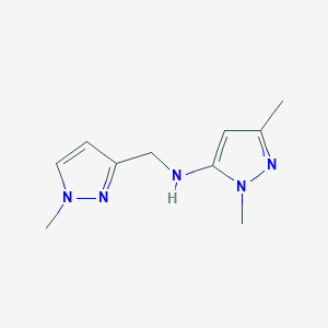 molecular formula C10H15N5 B11734885 1,3-dimethyl-N-[(1-methyl-1H-pyrazol-3-yl)methyl]-1H-pyrazol-5-amine 