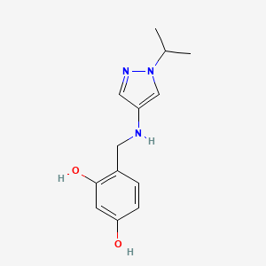 molecular formula C13H17N3O2 B11734898 4-({[1-(propan-2-yl)-1H-pyrazol-4-yl]amino}methyl)benzene-1,3-diol 