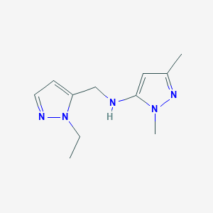 molecular formula C11H17N5 B11734908 N-[(1-ethyl-1H-pyrazol-5-yl)methyl]-1,3-dimethyl-1H-pyrazol-5-amine 