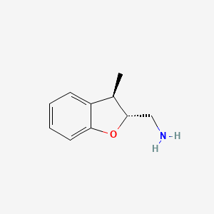 molecular formula C10H13NO B11734925 1-[(2R,3R)-3-methyl-2,3-dihydro-1-benzofuran-2-yl]methanamine 