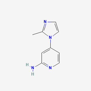 molecular formula C9H10N4 B11734944 4-(2-methyl-1H-imidazol-1-yl)pyridin-2-amine 