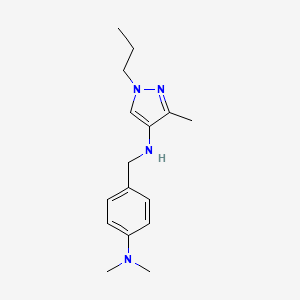 molecular formula C16H24N4 B11734951 N-{[4-(dimethylamino)phenyl]methyl}-3-methyl-1-propyl-1H-pyrazol-4-amine 