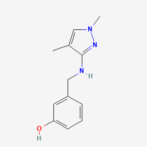 molecular formula C12H15N3O B11734962 3-{[(1,4-dimethyl-1H-pyrazol-3-yl)amino]methyl}phenol CAS No. 1856095-53-8