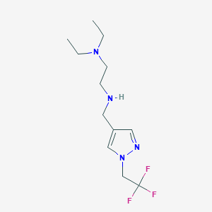 molecular formula C12H21F3N4 B11734971 [2-(diethylamino)ethyl]({[1-(2,2,2-trifluoroethyl)-1H-pyrazol-4-yl]methyl})amine 