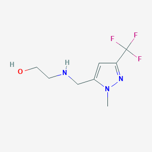 molecular formula C8H12F3N3O B11734995 2-({[1-methyl-3-(trifluoromethyl)-1H-pyrazol-5-yl]methyl}amino)ethan-1-ol 