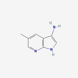 molecular formula C8H9N3 B11735002 1H-Pyrrolo[2,3-b]pyridin-3-amine, 5-methyl- 