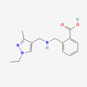 2-({[(1-ethyl-3-methyl-1H-pyrazol-4-yl)methyl]amino}methyl)benzoic acid