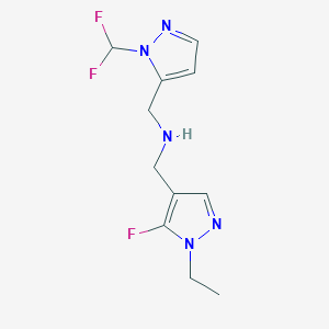 {[1-(difluoromethyl)-1H-pyrazol-5-yl]methyl}[(1-ethyl-5-fluoro-1H-pyrazol-4-yl)methyl]amine