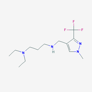 molecular formula C13H23F3N4 B11735018 [3-(diethylamino)propyl]({[1-methyl-3-(trifluoromethyl)-1H-pyrazol-4-yl]methyl})amine 