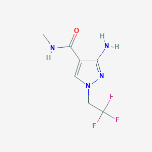 molecular formula C7H9F3N4O B11735034 3-Amino-N-methyl-1-(2,2,2-trifluoroethyl)-1H-pyrazole-4-carboxamide 