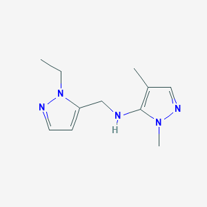 molecular formula C11H17N5 B11735040 N-[(1-ethyl-1H-pyrazol-5-yl)methyl]-1,4-dimethyl-1H-pyrazol-5-amine 