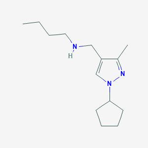 molecular formula C14H25N3 B11735041 butyl[(1-cyclopentyl-3-methyl-1H-pyrazol-4-yl)methyl]amine 