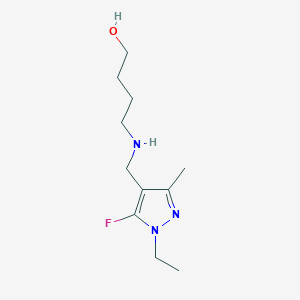 molecular formula C11H20FN3O B11735049 4-{[(1-ethyl-5-fluoro-3-methyl-1H-pyrazol-4-yl)methyl]amino}butan-1-ol CAS No. 1856076-66-8