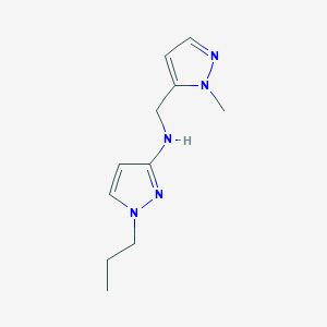 molecular formula C11H17N5 B11735069 N-[(1-Methyl-1H-pyrazol-5-YL)methyl]-1-propyl-1H-pyrazol-3-amine 