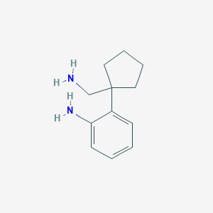 molecular formula C12H18N2 B11735072 2-[1-(Aminomethyl)cyclopentyl]aniline 