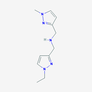 molecular formula C11H17N5 B11735095 [(1-ethyl-1H-pyrazol-3-yl)methyl][(1-methyl-1H-pyrazol-3-yl)methyl]amine 