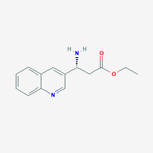 (R)-ethyl 3-amino-3-(quinolin-3-yl)propanoate