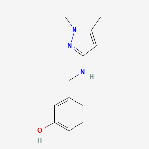 molecular formula C12H15N3O B11735124 3-{[(1,5-Dimethyl-1H-pyrazol-3-YL)amino]methyl}phenol 