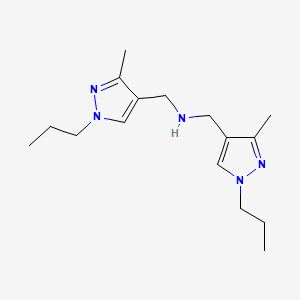 molecular formula C16H27N5 B11735131 bis[(3-methyl-1-propyl-1H-pyrazol-4-yl)methyl]amine 