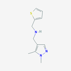 molecular formula C11H15N3S B11735147 [(1,5-Dimethyl-1H-pyrazol-4-yl)methyl](thiophen-2-ylmethyl)amine 