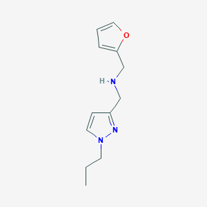 molecular formula C12H17N3O B11735154 [(furan-2-yl)methyl][(1-propyl-1H-pyrazol-3-yl)methyl]amine 