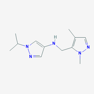 molecular formula C12H19N5 B11735174 N-[(1,4-dimethyl-1H-pyrazol-5-yl)methyl]-1-(propan-2-yl)-1H-pyrazol-4-amine 