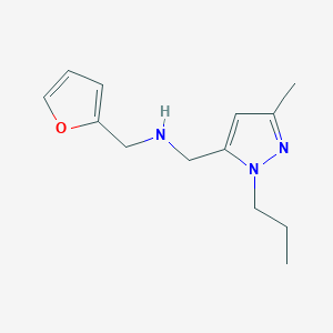 molecular formula C13H19N3O B11735201 [(furan-2-yl)methyl][(3-methyl-1-propyl-1H-pyrazol-5-yl)methyl]amine 